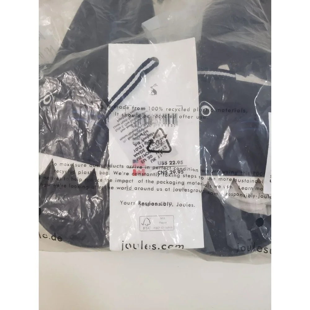 NWT Joules- Poolside Sliders Shark in navy‎ blue Size US 12